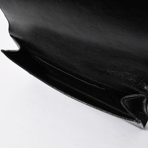 YVES SAINT LAURENT イヴサンローラン クラッチバッグ ハンドバッグ セカンドバッグ ブラック シルバー金具 美品 中古 4a006922