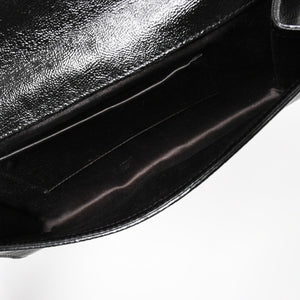 YVES SAINT LAURENT イヴサンローラン クラッチバッグ ハンドバッグ セカンドバッグ ブラック シルバー金具 美品 中古 4a006922