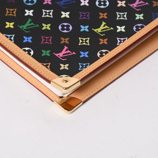 新品同様 LOUIS VUITTON ルイヴィトン ヴァンドレディ ノートブック R20897 村上隆 モノグラムマルチカラー ノワール ゴールド金具 中古 4a007170
