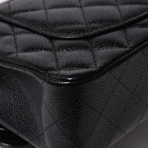 極美品 CHANEL シャネル マトラッセ23 Wフラップ Wチェーンショルダーバッグ 28番台 ココマーク キャビアスキン ブラック 中古 4a007112