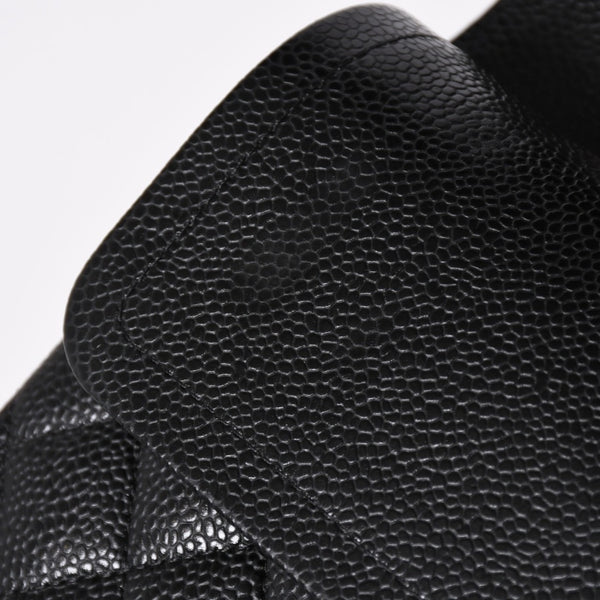 極美品 CHANEL シャネル マトラッセ23 Wフラップ Wチェーンショルダーバッグ 28番台 ココマーク キャビアスキン ブラック 中古 4a007112