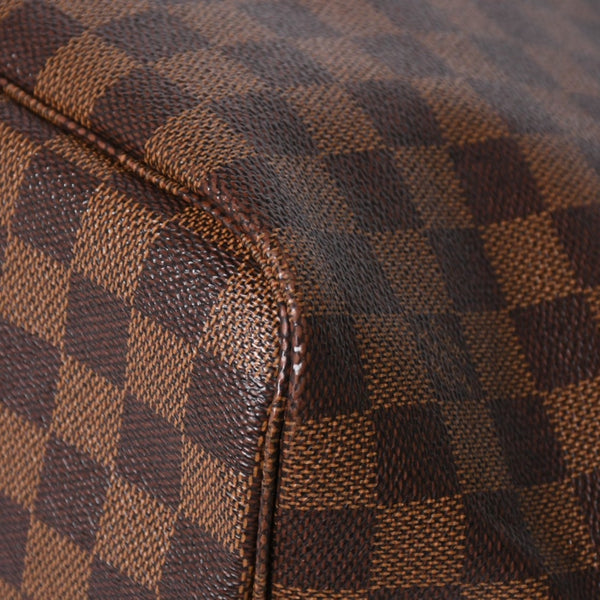 極美品 LOUIS VUITTON ルイヴィトン ダミエ ネヴァーフルMM トートバッグ N51105 PVC レザー ブラウン ゴールド金具 中古 4a006933