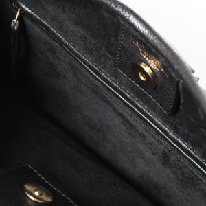 極美品 YVES SAINT LAURENT イヴサンローラン サントロぺ レザーバッグ ハンドバッグ 122245 ブラック シルバー金具 中古 4a006504