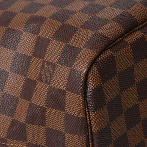 極美品 LOUIS VUITTON ルイヴィトン ダミエ ネヴァーフルMM トートバッグ N51105 PVC レザー ブラウン ゴールド金具 中古 4a006933
