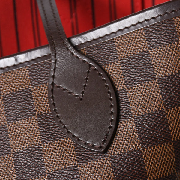 極美品 LOUIS VUITTON ルイヴィトン ダミエ ネヴァーフルMM トートバッグ N51105 PVC レザー ブラウン ゴールド金具 中古 4a006933