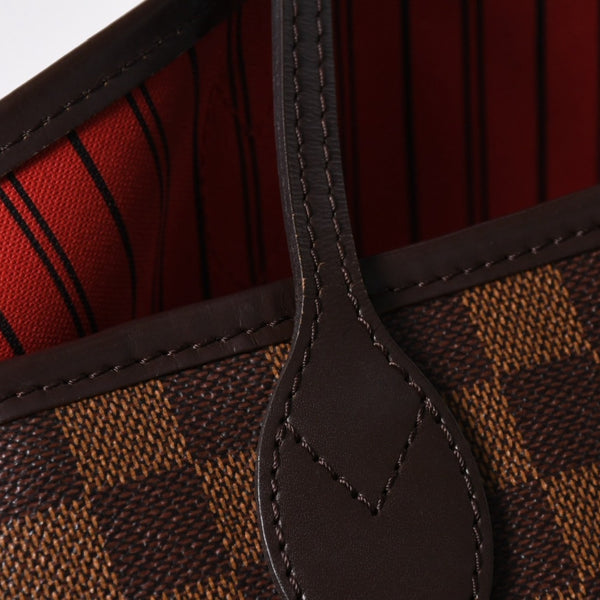 極美品 LOUIS VUITTON ルイヴィトン ダミエ ネヴァーフルMM トートバッグ N51105 PVC レザー ブラウン ゴールド金具 中古 4a006933