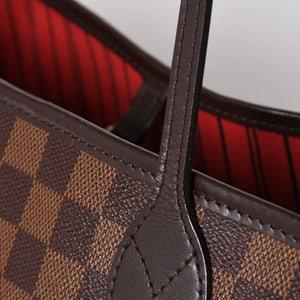 極美品 LOUIS VUITTON ルイヴィトン ダミエ ネヴァーフルMM トートバッグ N51105 PVC レザー ブラウン ゴールド金具 中古 4a006933