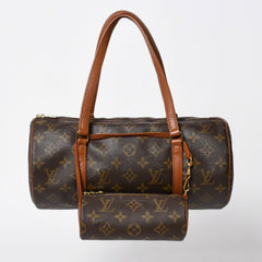 極美品 LOUIS VUITTON ルイヴィトン パピヨン30 GM ハンドバッグ M51365 モノグラム ゴールド金具 旧型 筒型 中古 4a006977
