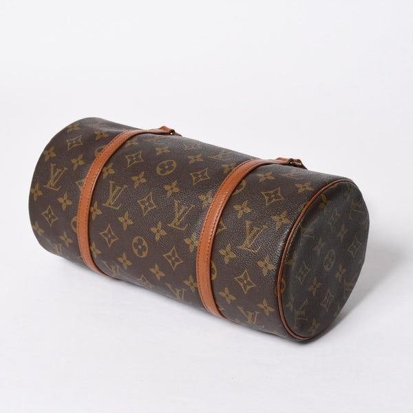 極美品 LOUIS VUITTON ルイヴィトン パピヨン30 GM ハンドバッグ M51365 モノグラム ゴールド金具 旧型 筒型 中古 4a006977