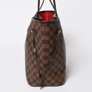 極美品 LOUIS VUITTON ルイヴィトン ダミエ ネヴァーフルMM トートバッグ N51105 PVC レザー ブラウン ゴールド金具 中古 4a006933