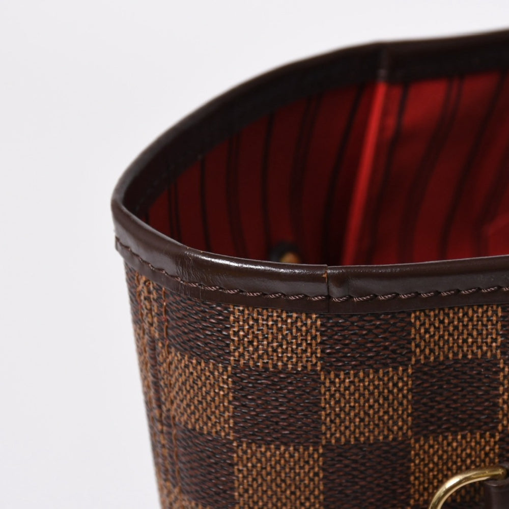 極美品 LOUIS VUITTON ルイヴィトン ダミエ ネヴァーフルMM トートバッグ N51105 PVC レザー ブラウン ゴールド金具 中古 4a006933