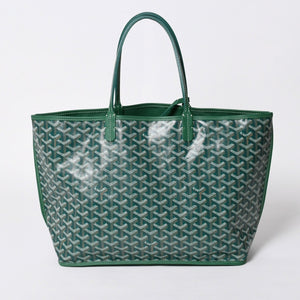 新品同様 GOYARD ゴヤール リバーシブル トートバッグ アンジュPM PVCコーティングキャンバス レザー グリーン 中古 4a007188