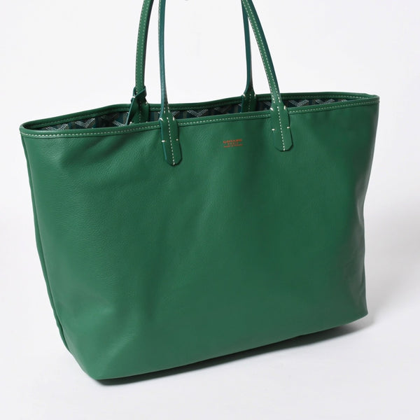 新品同様 GOYARD ゴヤール リバーシブル トートバッグ アンジュPM PVCコーティングキャンバス レザー グリーン 中古 4a007188