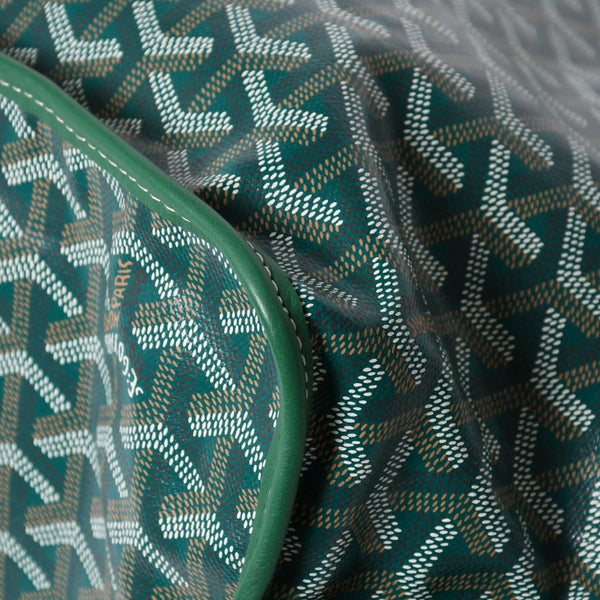 新品同様 GOYARD ゴヤール リバーシブル トートバッグ アンジュPM PVCコーティングキャンバス レザー グリーン 中古 4a007188