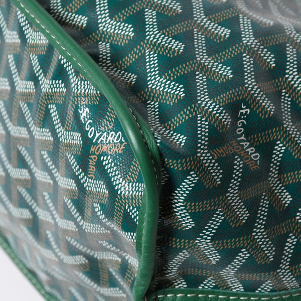 新品同様 GOYARD ゴヤール リバーシブル トートバッグ アンジュPM PVCコーティングキャンバス レザー グリーン 中古 4a007188