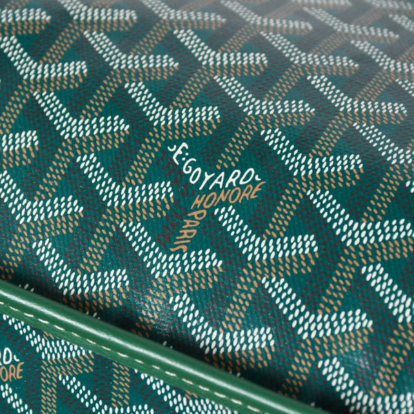 新品同様 GOYARD ゴヤール リバーシブル トートバッグ アンジュPM PVCコーティングキャンバス レザー グリーン 中古 4a007188
