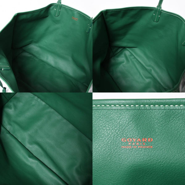 新品同様 GOYARD ゴヤール リバーシブル トートバッグ アンジュPM PVCコーティングキャンバス レザー グリーン 中古 4a007188