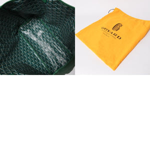 新品同様 GOYARD ゴヤール リバーシブル トートバッグ アンジュPM PVCコーティングキャンバス レザー グリーン 中古 4a007188