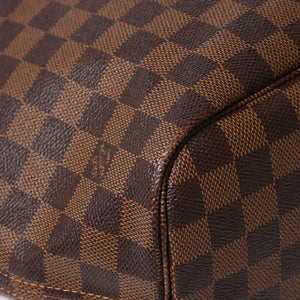 極美品 LOUIS VUITTON ルイヴィトン ダミエ ネヴァーフルMM トートバッグ N51105 PVC レザー ブラウン ゴールド金具 中古 4a006933