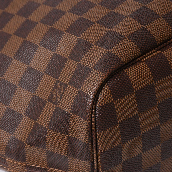 極美品 LOUIS VUITTON ルイヴィトン ダミエ ネヴァーフルMM トートバッグ N51105 PVC レザー ブラウン ゴールド金具 中古 4a006933