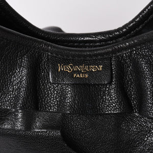 極美品 YVES SAINT LAURENT イヴサンローラン サントロぺ レザーバッグ ハンドバッグ 122245 ブラック シルバー金具 中古 4a006504