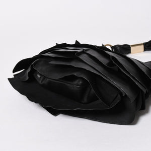 極美品 YVES SAINT LAURENT イヴサンローラン サントロぺ レザーバッグ ハンドバッグ 122245 ブラック シルバー金具 中古 4a006504