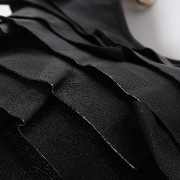極美品 YVES SAINT LAURENT イヴサンローラン サントロぺ レザーバッグ ハンドバッグ 122245 ブラック シルバー金具 中古 4a006504