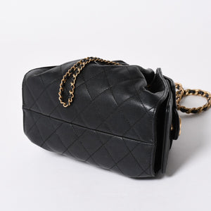 新品同様 CHANEL シャネル CHANEL 25 ミディアム チェーンワンショルダーバッグ AS5311 ココマーク キャビアスキン ブラック 中古 4a006936