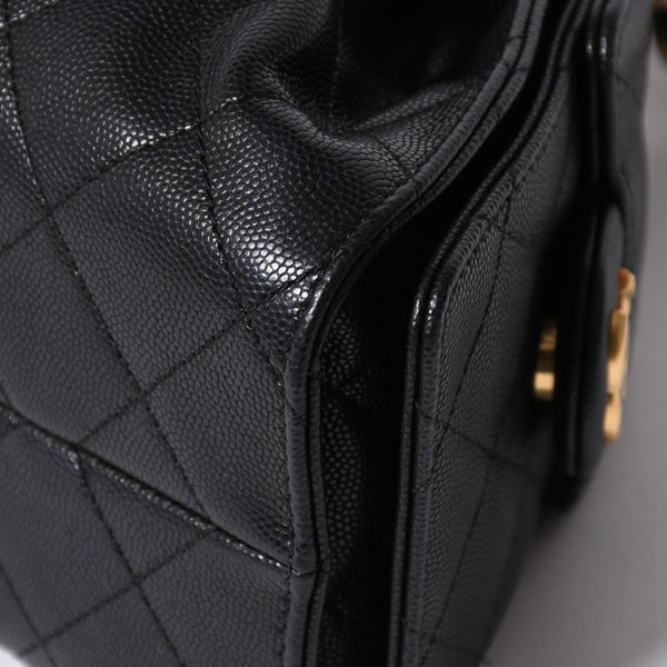 新品同様 CHANEL シャネル CHANEL 25 ミディアム チェーンワンショルダーバッグ AS5311 ココマーク キャビアスキン ブラック 中古 4a006936