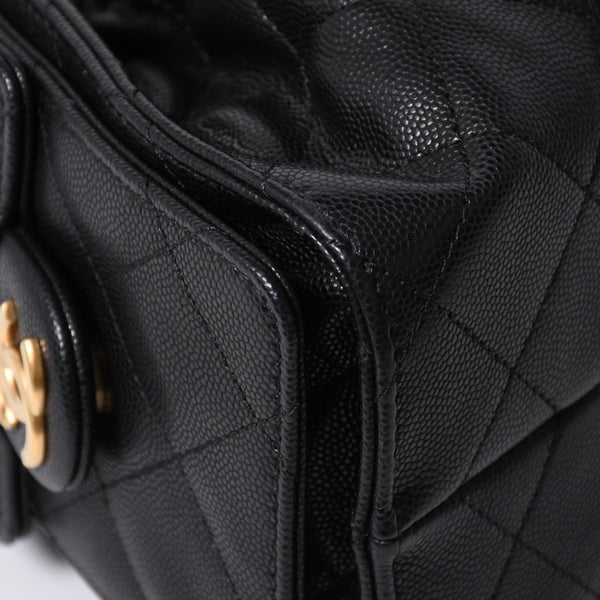 新品同様 CHANEL シャネル CHANEL 25 ミディアム チェーンワンショルダーバッグ AS5311 ココマーク キャビアスキン ブラック 中古 4a006936