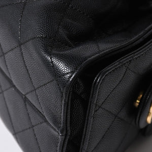新品同様 CHANEL シャネル CHANEL 25 ミディアム チェーンワンショルダーバッグ AS5311 ココマーク キャビアスキン ブラック 中古 4a006936
