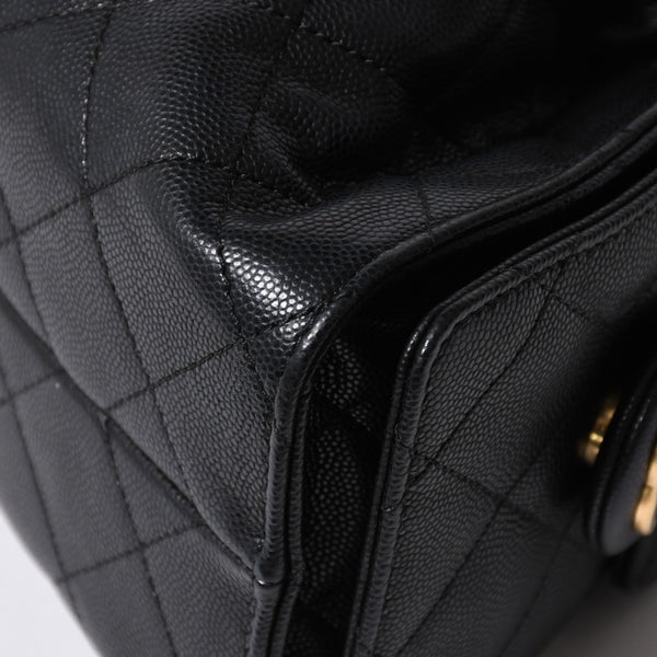 新品同様 CHANEL シャネル CHANEL 25 ミディアム チェーンワンショルダーバッグ AS5311 ココマーク キャビアスキン ブラック 中古 4a006936