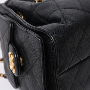 新品同様 CHANEL シャネル CHANEL 25 ミディアム チェーンワンショルダーバッグ AS5311 ココマーク キャビアスキン ブラック 中古 4a006936