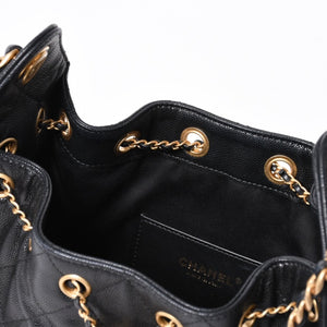 新品同様 CHANEL シャネル CHANEL 25 ミディアム チェーンワンショルダーバッグ AS5311 ココマーク キャビアスキン ブラック 中古 4a006936