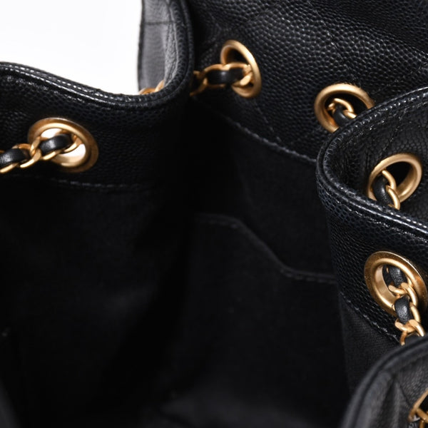 新品同様 CHANEL シャネル CHANEL 25 ミディアム チェーンワンショルダーバッグ AS5311 ココマーク キャビアスキン ブラック 中古 4a006936