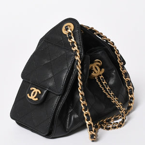 新品同様 CHANEL シャネル CHANEL 25 ミディアム チェーンワンショルダーバッグ AS5311 ココマーク キャビアスキン ブラック 中古 4a006936