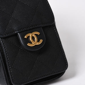 新品同様 CHANEL シャネル CHANEL 25 ミディアム チェーンワンショルダーバッグ AS5311 ココマーク キャビアスキン ブラック 中古 4a006936