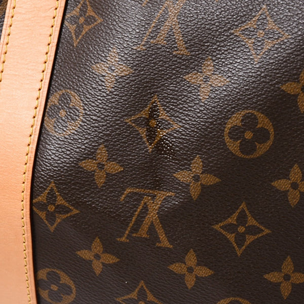 新品同様 LOUIS VUITTON ルイヴィトン モノグラム キーポル45 ボストンバッグ M41428 モノグラムキャンバス ヌメ革 ブラウン ゴールド金具 中古 4a006938
