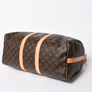 新品同様 LOUIS VUITTON ルイヴィトン モノグラム キーポル45 ボストンバッグ M41428 モノグラムキャンバス ヌメ革 ブラウン ゴールド金具 中古 4a006938