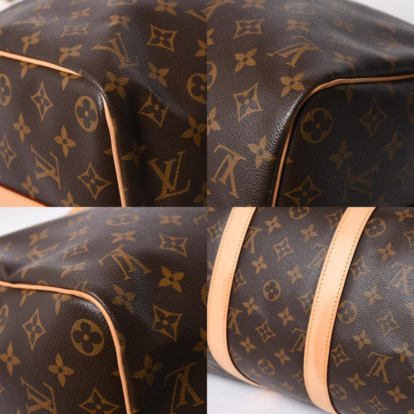 新品同様 LOUIS VUITTON ルイヴィトン モノグラム キーポル45 ボストンバッグ M41428 モノグラムキャンバス ヌメ革 ブラウン ゴールド金具 中古 4a006938
