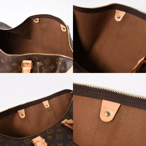 新品同様 LOUIS VUITTON ルイヴィトン モノグラム キーポル45 ボストンバッグ M41428 モノグラムキャンバス ヌメ革 ブラウン ゴールド金具 中古 4a006938