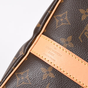 新品同様 LOUIS VUITTON ルイヴィトン モノグラム キーポル45 ボストンバッグ M41428 モノグラムキャンバス ヌメ革 ブラウン ゴールド金具 中古 4a006938