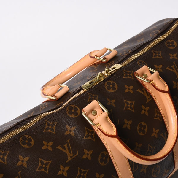 新品同様 LOUIS VUITTON ルイヴィトン モノグラム キーポル45 ボストンバッグ M41428 モノグラムキャンバス ヌメ革 ブラウン ゴールド金具 中古 4a006938