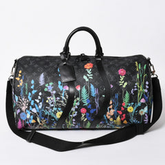 極美品 LOUIS VUITTON ルイヴィトン キーポル バンドリエール50 ボストンバッグ M45062 モノグラム エクリプス フローラル ブラック 中古 4a006945