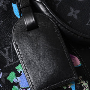 極美品 LOUIS VUITTON ルイヴィトン キーポル バンドリエール50 ボストンバッグ M45062 モノグラム エクリプス フローラル ブラック 中古 4a006945