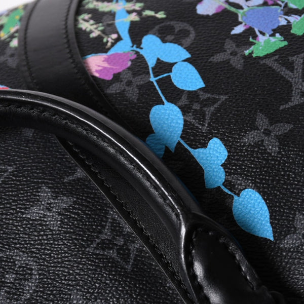 極美品 LOUIS VUITTON ルイヴィトン キーポル バンドリエール50 ボストンバッグ M45062 モノグラム エクリプス フローラル ブラック 中古 4a006945