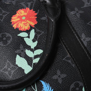 極美品 LOUIS VUITTON ルイヴィトン キーポル バンドリエール50 ボストンバッグ M45062 モノグラム エクリプス フローラル ブラック 中古 4a006945