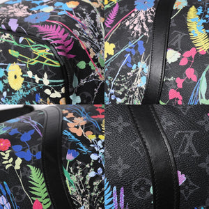 極美品 LOUIS VUITTON ルイヴィトン キーポル バンドリエール50 ボストンバッグ M45062 モノグラム エクリプス フローラル ブラック 中古 4a006945