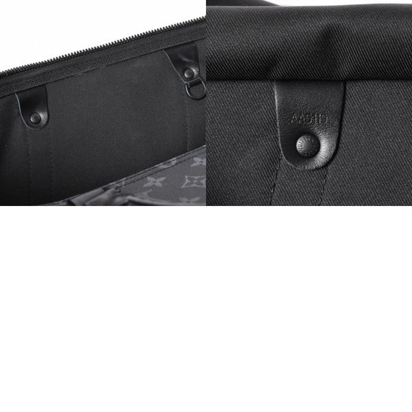 極美品 LOUIS VUITTON ルイヴィトン キーポル バンドリエール50 ボストンバッグ M45062 モノグラム エクリプス フローラル ブラック 中古 4a006945