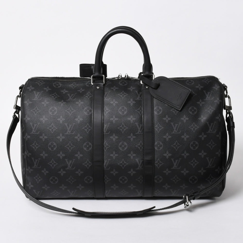 極美品 LOUIS VUITTON ルイヴィトン キーポルバンドリエール45 M40569 モノグラムエクリプスキャンバス ブラック レザー 中古 4a007181